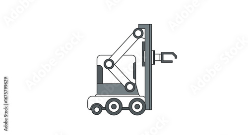 Industrial robotic arm automation machinery engineering technology equipment system design innovation future on transparent background