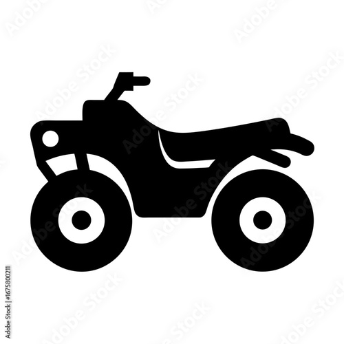 Black silhouette of an all terrain vehicle or quad bike