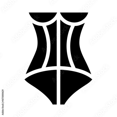 Abstract black and white silhouette of a corset silhouette