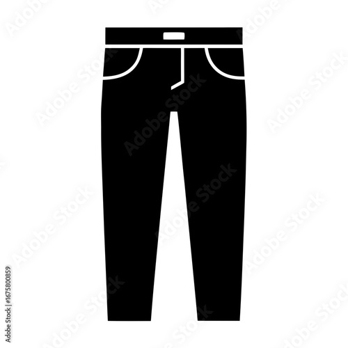 Black silhouette of casual pants with pockets and belt loops