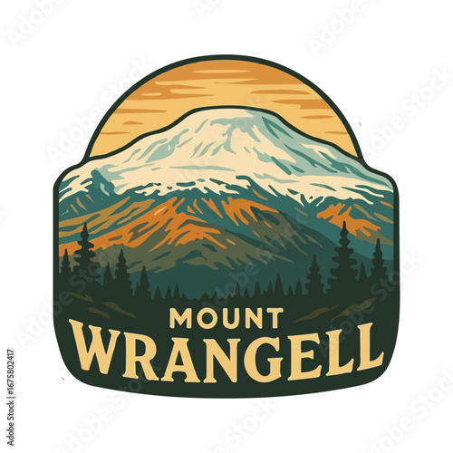 Vintage Mount Wrangell USA Volcano SVG, Retro National park Volcano, national park service, Active Volcano preserve