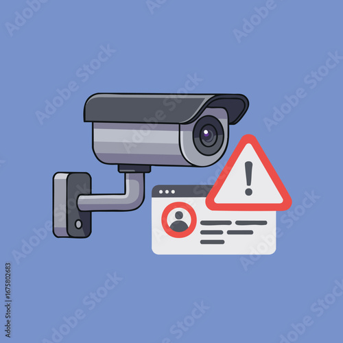 Security camera icon showing a CCTV system for video surveillance and protection