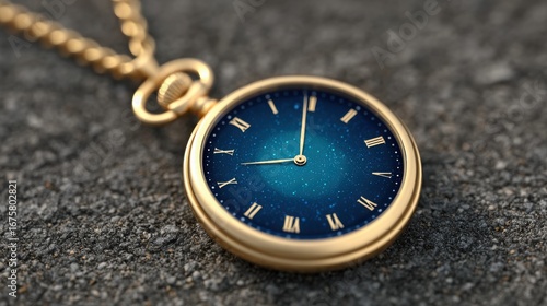 Wallpaper Mural Timeless Elegance: A close-up of a beautifully crafted vintage pocket watch, exuding sophistication and classic style. The intricate design, golden hues. Torontodigital.ca