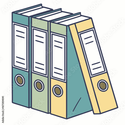 Binder office folders on white background