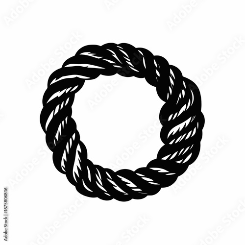 Intricate nautical rope circle design creates a striking bold graphic silhouette