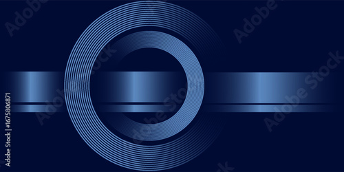 abstract dark background with glowing lines circles. vector illustration