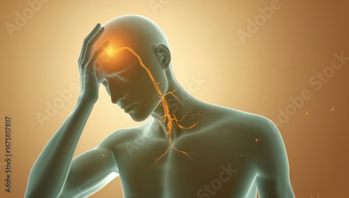 Body man pain anatomy brain pain throat pain artwork