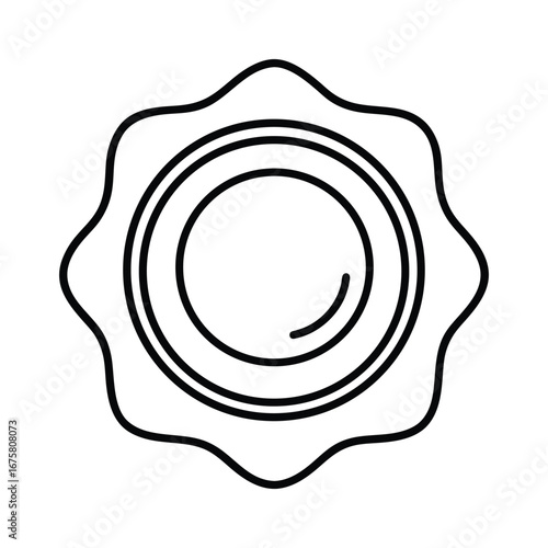 Outline icon of a wax ring seal on a white background