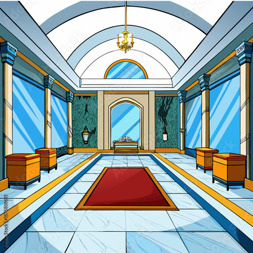 Luxurious hallway interior vector art majestic architecture grand entrance sophisticated design