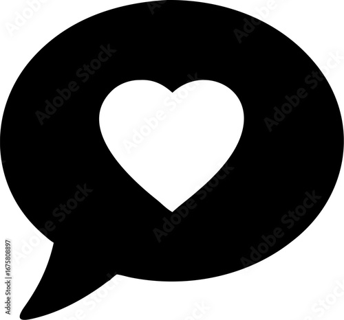 Heart-Shaped Speech Bubble Icon - Communication, Love, and Conversation Concept