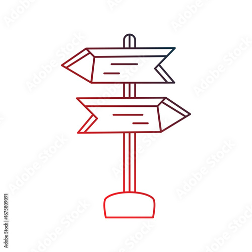 Signs  gradient outline icon with white background vector stock illustration