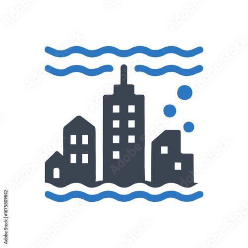 Flooded City Disaster icon