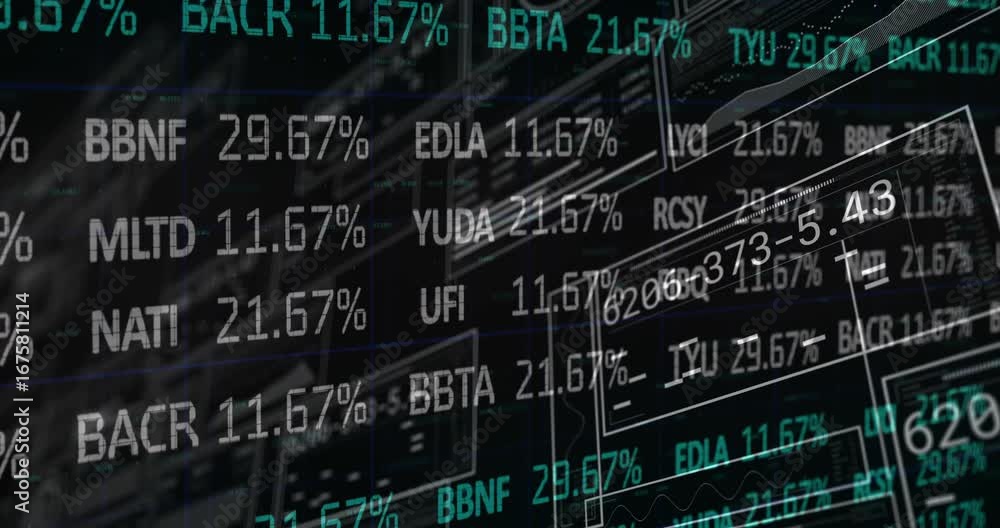 Interface scrolling codes starting values rising and zooming into dark ...