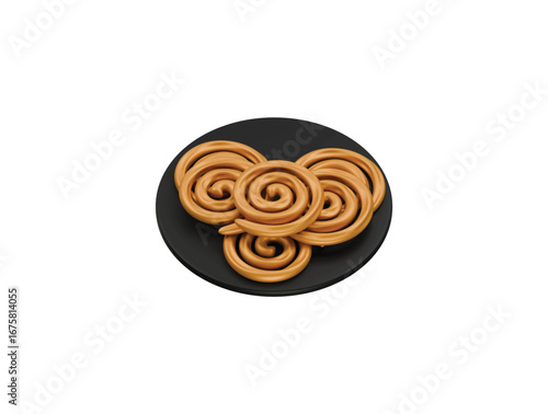 Jalebi icon 3d illustration render