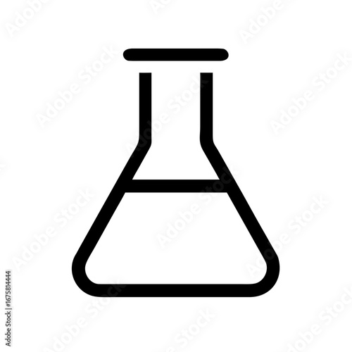 Beaker with Gear Minimal DIY Lab Vector Outline Flat Glyph Editable Science Technology Design Icon Set