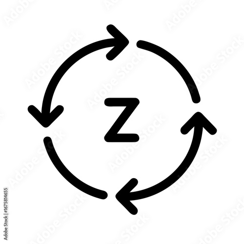 Circular Arrows Showing Sleep Cycle Vector Outline Flat Glyph Minimal Editable Rest Health Design Icon Set