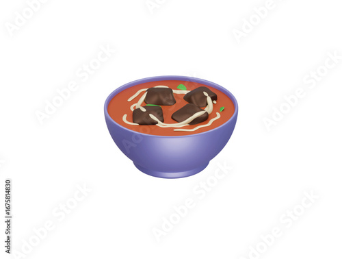 butter chicken icon 3d illustration render