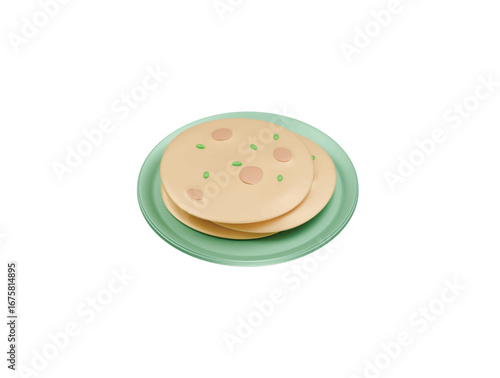 Aloo paratha icon 3d illustration render