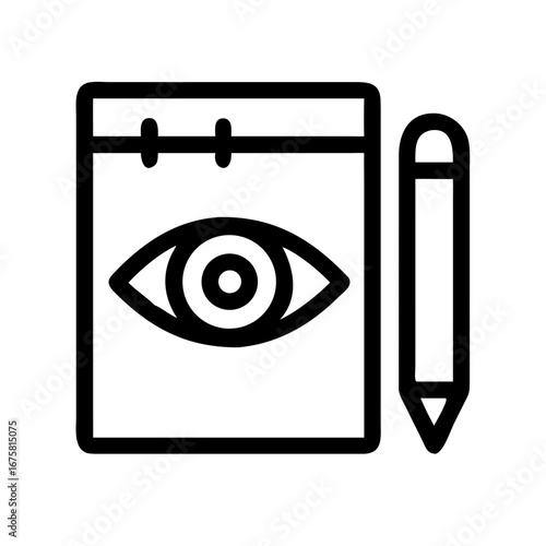 Eye Inside Notebook Icon Set | Dream Sketch Vision Symbol Creative Imagination Drawing Collection