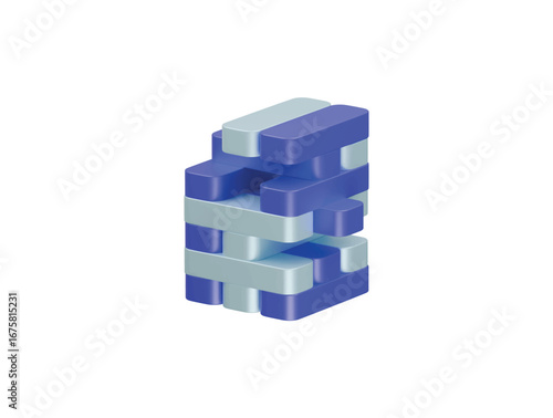 Jenga icon 3d illustration render
