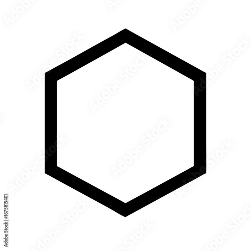 Hexagon Border Vector Outline Flat Glyph Minimal Editable Geometric Decorative Frame Design Icon Set