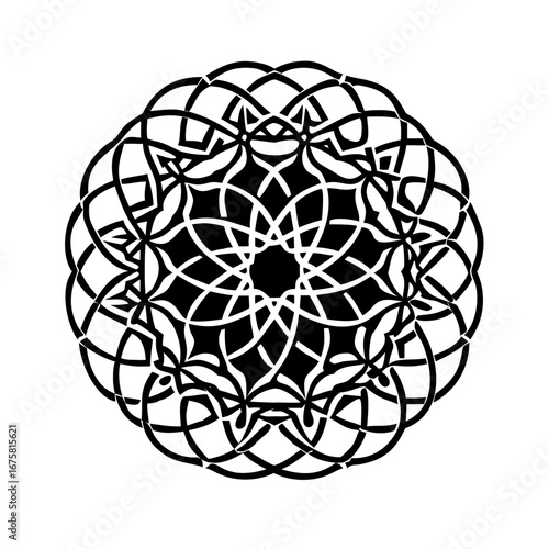 Knot Mandala Vector Outline Flat Glyph Minimal Editable Geometric Decorative Spiritual Design Icon Set