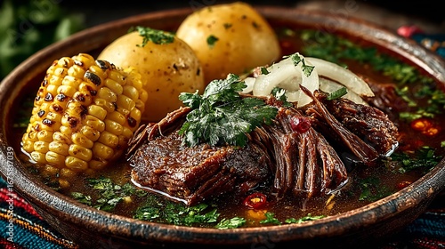 Delicious bolivian puchero dish