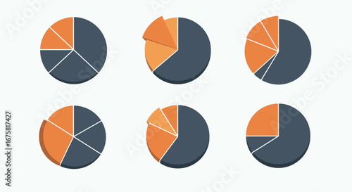Infographic: Different Pie Chart Diagram Options for Data Visualization Analysis