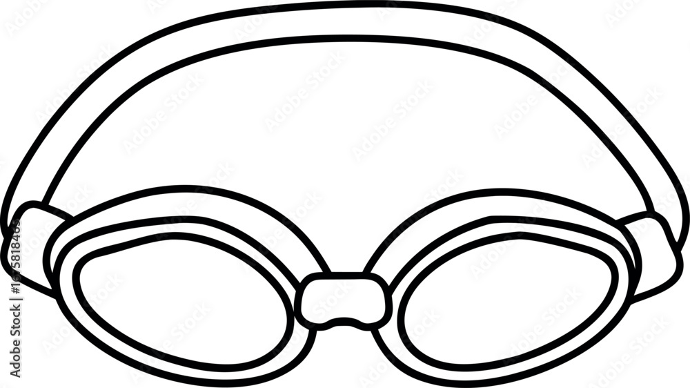 Isolated swim goggles outline for design and web based projects vector illustration on white background design element object