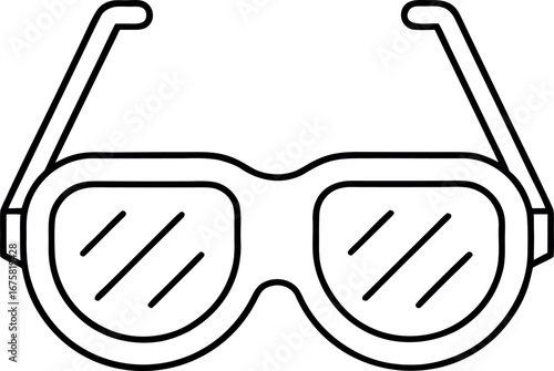 Swimming Goggles Outline Icon for Water Sports and Swimming Pool Equipment in Simple Style Isolated on White Background Vector Illustration