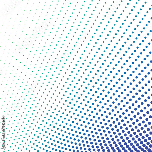 Blue Green Polkadot Halftone Abstract Background Vector Design with Modern Dotted Pattern