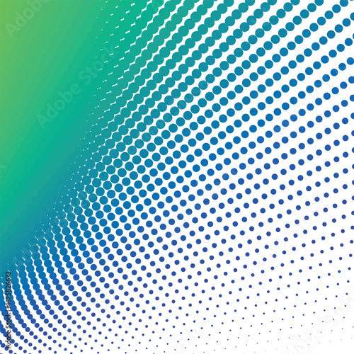 Blue Green Polkadot Halftone Abstract Background Vector Design with Modern Dotted Pattern