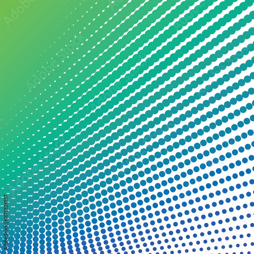 Blue Green Polkadot Halftone Abstract Background Vector Design with Modern Dotted Pattern