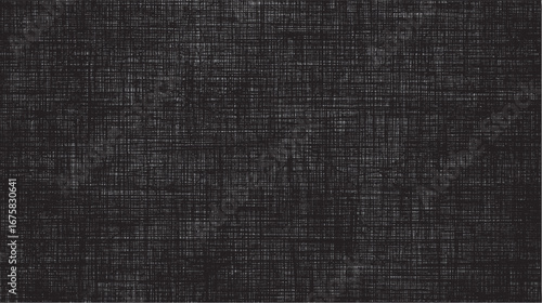 Dark grunge fabric texture background with abstract rough pattern for modern design. Black linen textile surface, cloth weave, fabric detail, textile pattern sample, abstract fabric art.