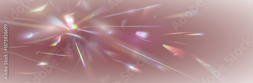 Set of rainbow lights with transparency effect, ray overlay, color prism, rainbow crystal effect, vector, png.	
