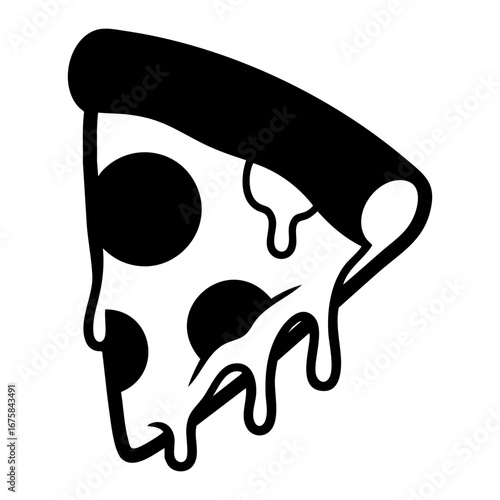 Cartoon pepperoni pizza slice vector illustration