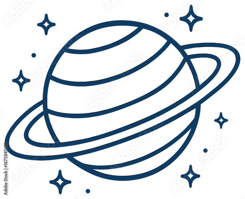 Space exploration linear icon set. featuring planet, rocket, astronaut, telescope, satellite, and star symbols