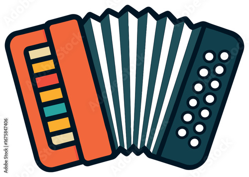 Music instruments flat icon set. featuring accordion, drums, guitar, piano, trumpet, violin, saxophone, microphone symbols