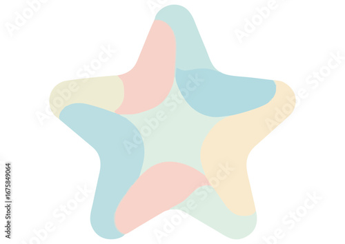 Colorful star illustration, shining symbol, creative design, isolated on white background