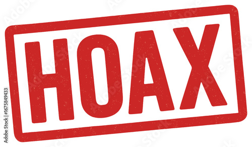 Warning hoax stamp flat icon. featuring deception, fraud, prank, and fake news symbols