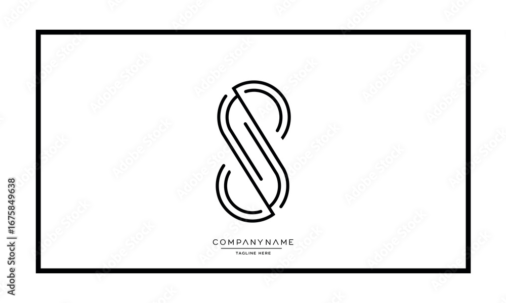 Obraz premium Alphabet letters S or SS logo monogram