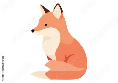 Cute sleeping fox character with pastel colors and cute accessories