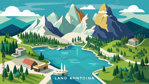 Lago anttonno presents a picturesque view of mountains and lake landscape