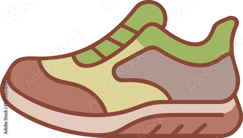 Vector art of colorful running shoe with a modern design, isolated on a
