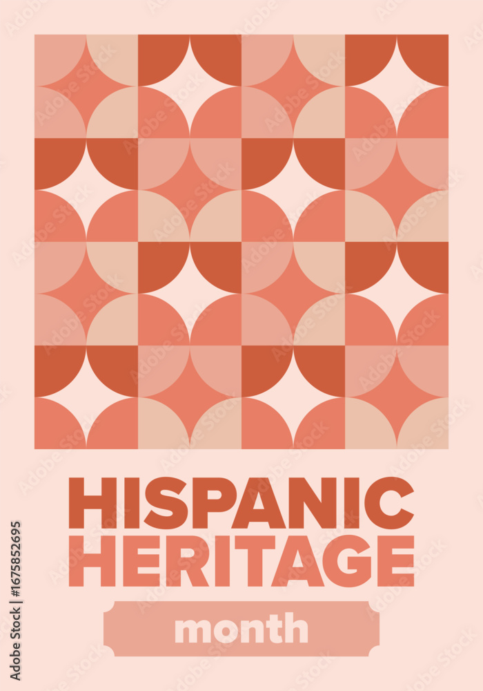 Naklejka premium National Hispanic Heritage Month in September and October. Hispanic and Latino Americans culture. Celebrate annual in United States. Poster, card, banner and background. Vector illustration
