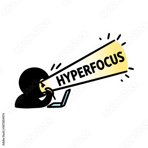 Business concept  hyperfocus vector art productivity, concentration, and focus illustration vector sticker art 