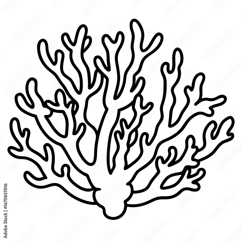 Obraz premium Coral Reef Line Art Vector Icon