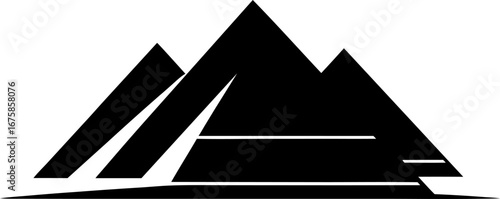 Great Pyramids of Giza Minimalist Vector Icon Solid