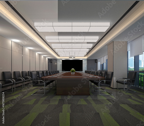 3d render office interior