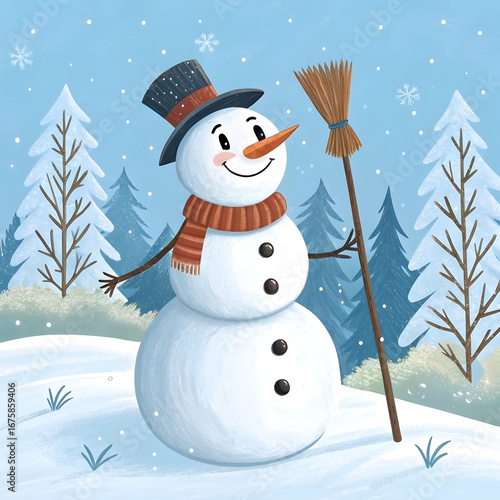 snowman in the snow